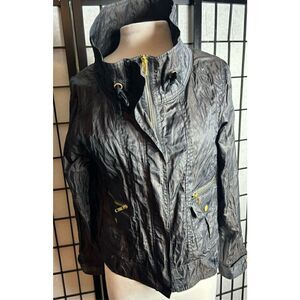 Hollywood Hudson Black Ruched Zip Up Jacket